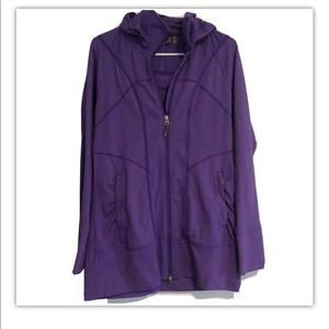 Athleta Rishi Athletic Purple Zip Up Hooded Jacket size M Womens Pockets